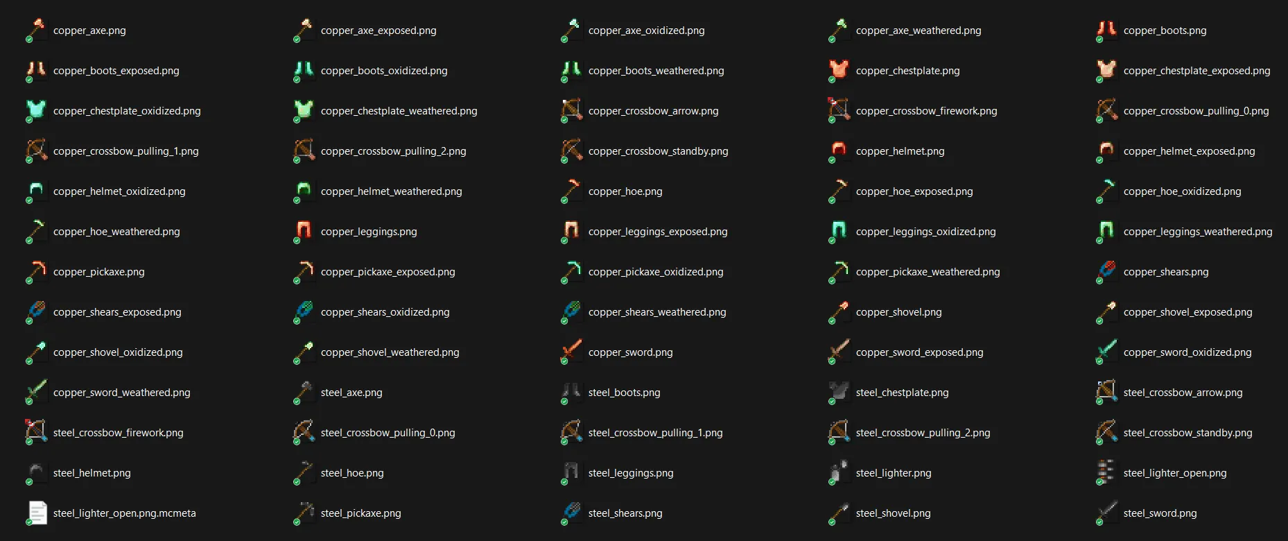 Material Elements: Armor, Tools and Weapons, Моды, Minecraft