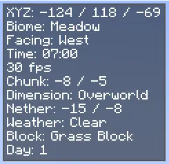 Coordinates HUD, Моды, Minecraft
