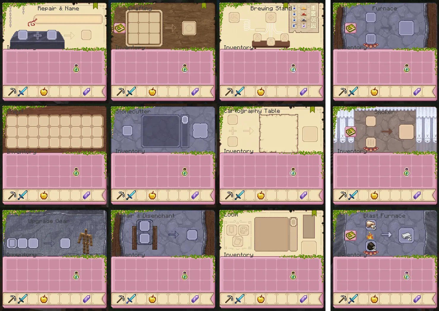 PinkSweet GUI, Текстуры, Minecraft