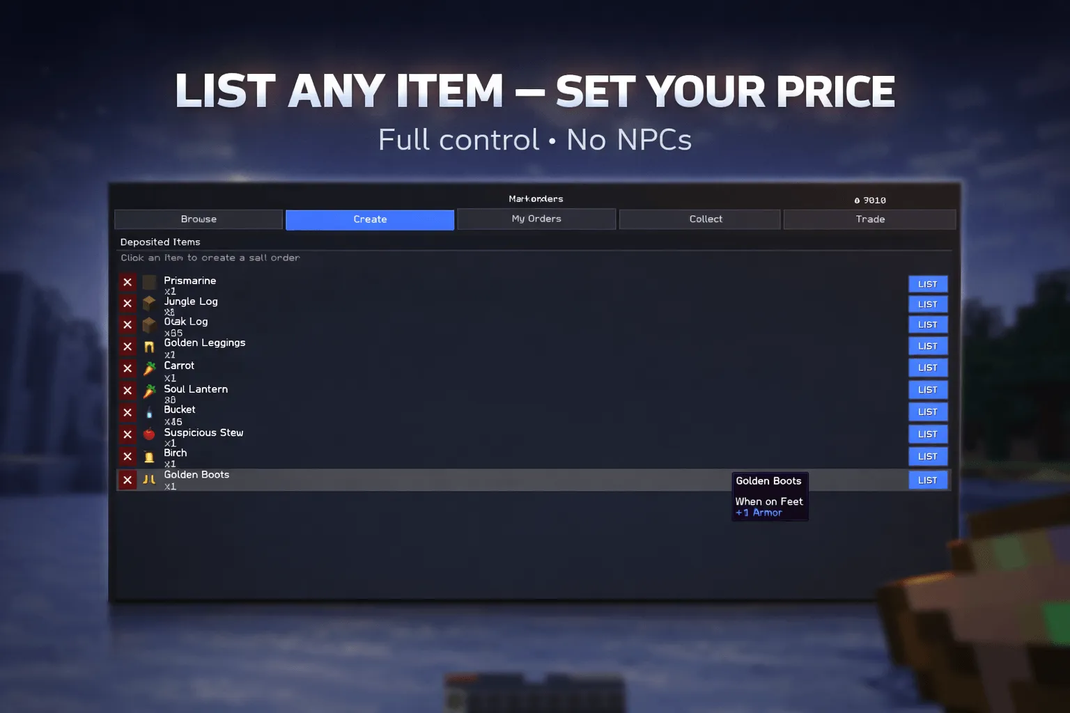 Swell's MarketPlace, Моды, Minecraft