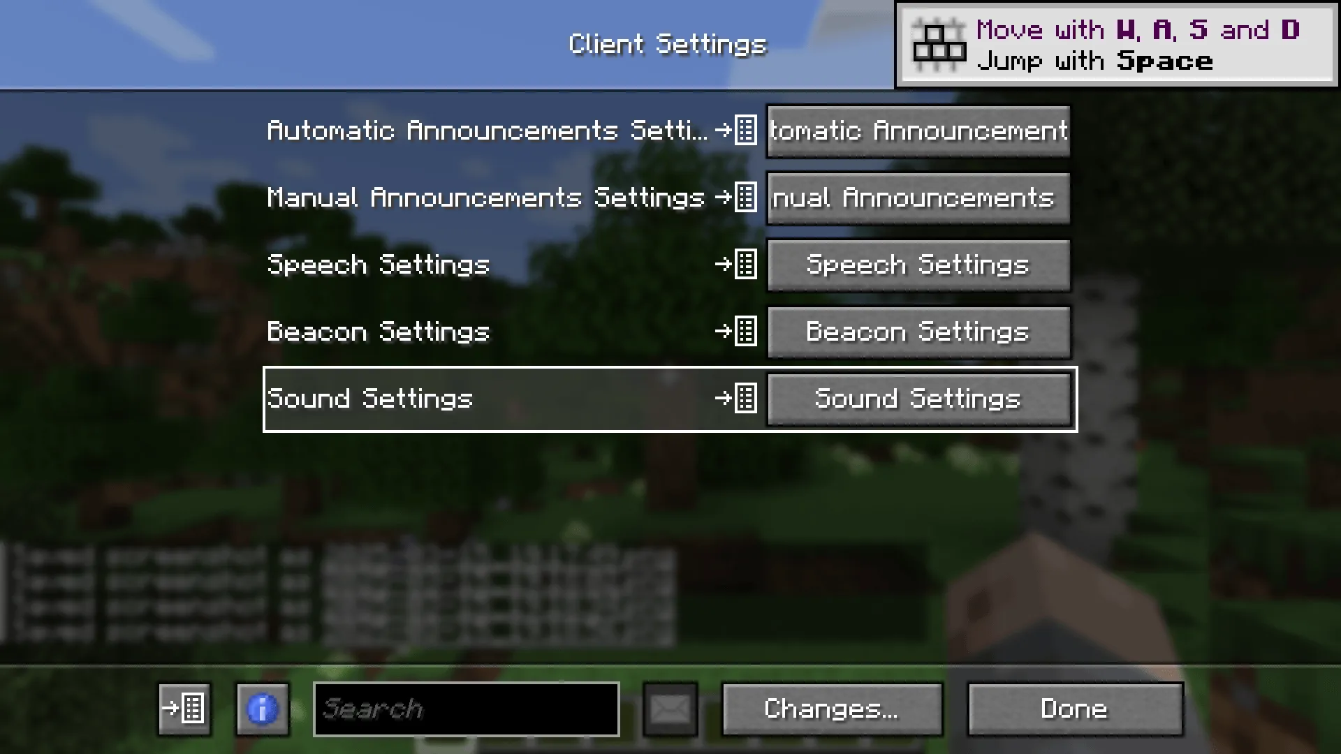 Audio Navigation, Моды, Minecraft