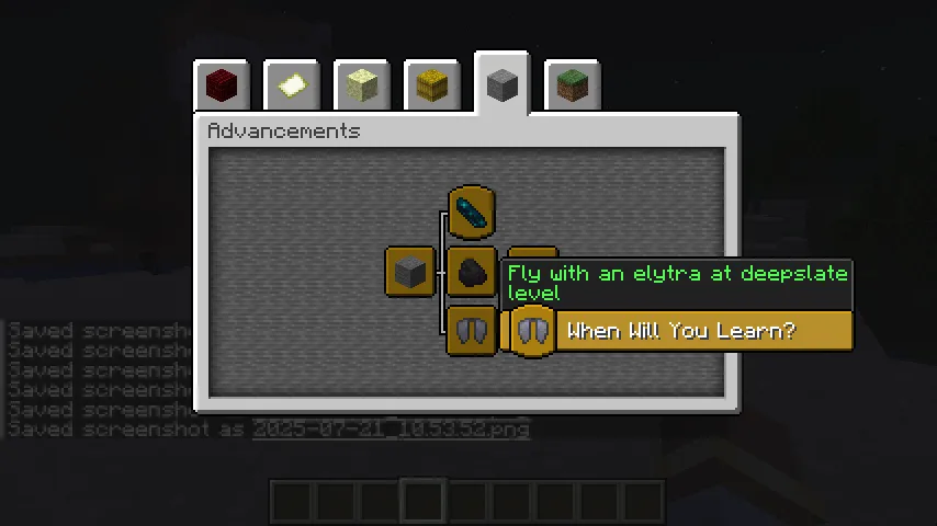 Too Many Advancements (TMA) — скриншот 1 (Моды, Minecraft)