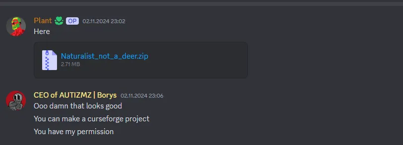 Naturalist - That's not a Deer, Текстуры, Minecraft