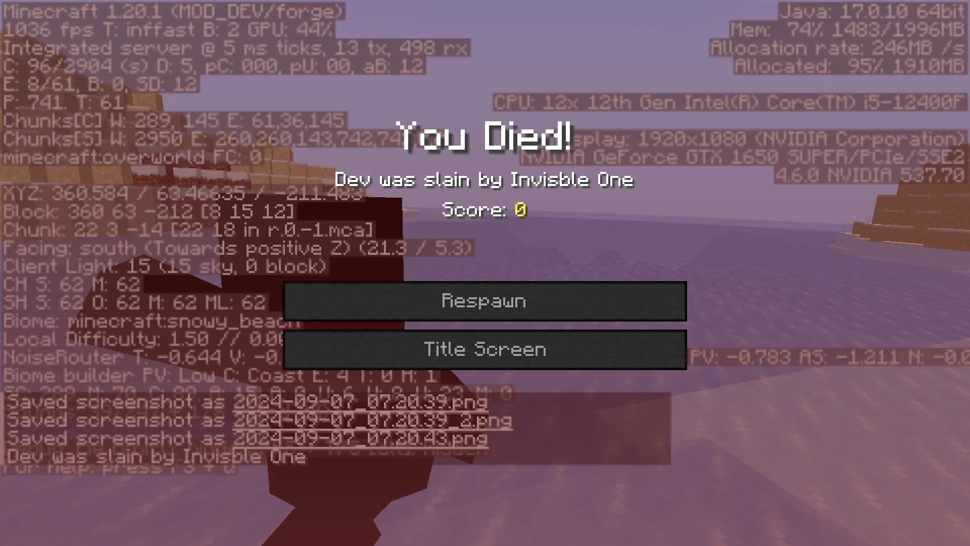 The invisble one, Моды, Minecraft