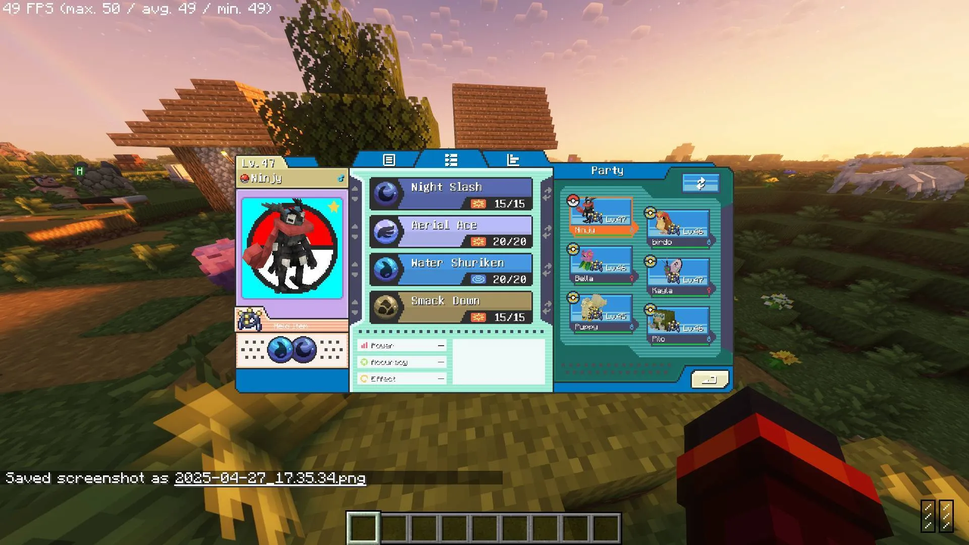 Pokemon Fire Red and Leaf Green interface for cobblemon., Текстуры, Minecraft