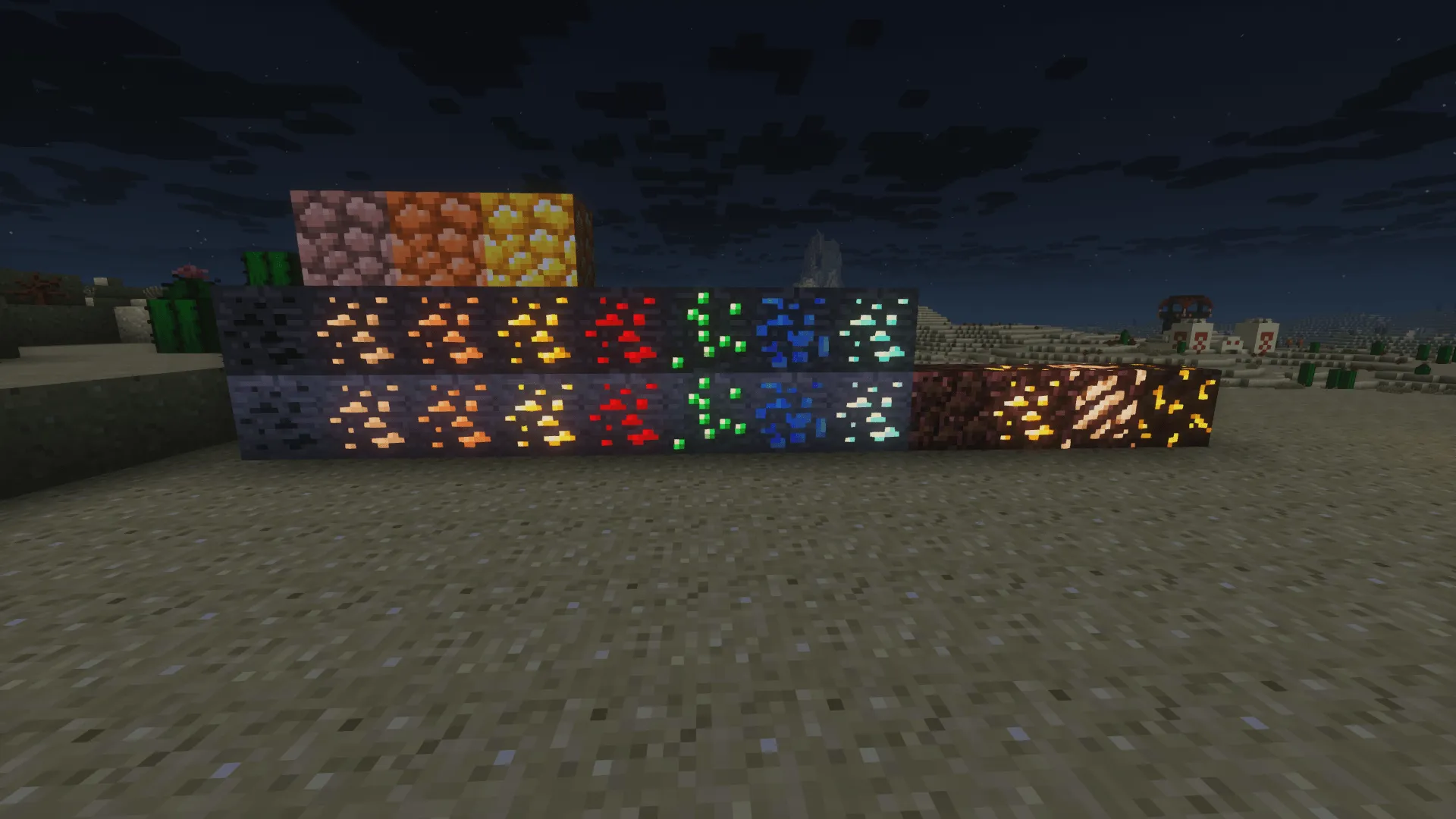 Golden Days Emissive Ores — скриншот 1 (Текстуры, Minecraft)