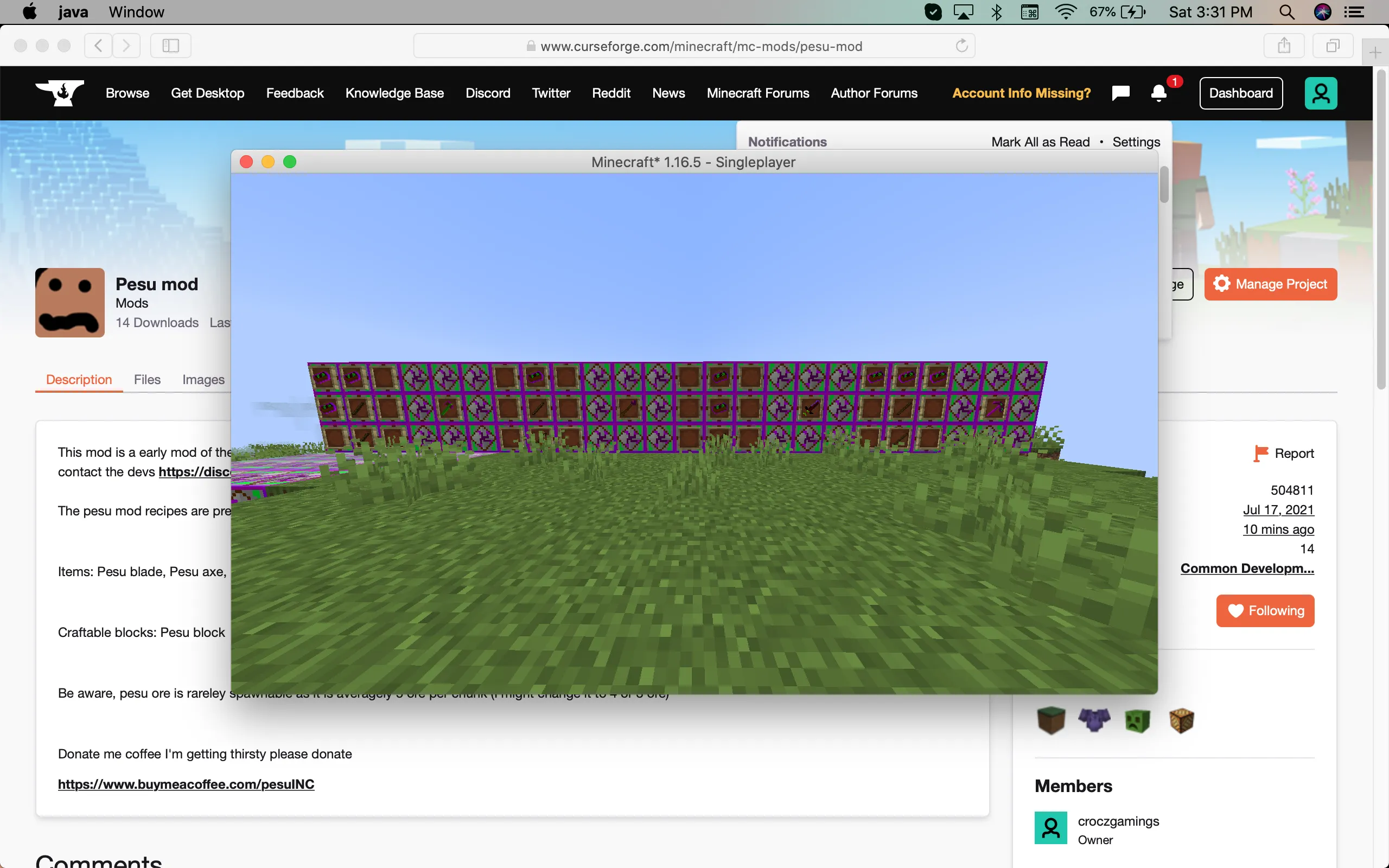 Pesu mod — скриншот 3 (Моды, Minecraft)