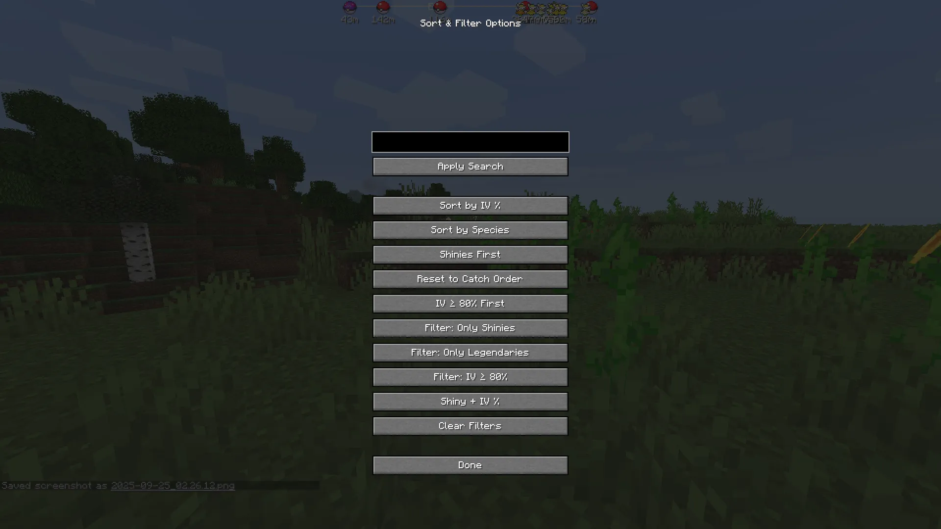 CatchInfo, Моды, Minecraft