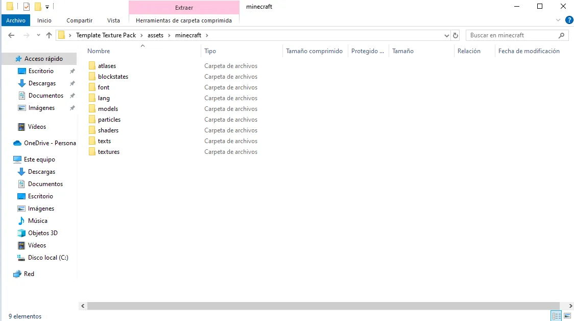 Template Texture Pack, Текстуры, Minecraft