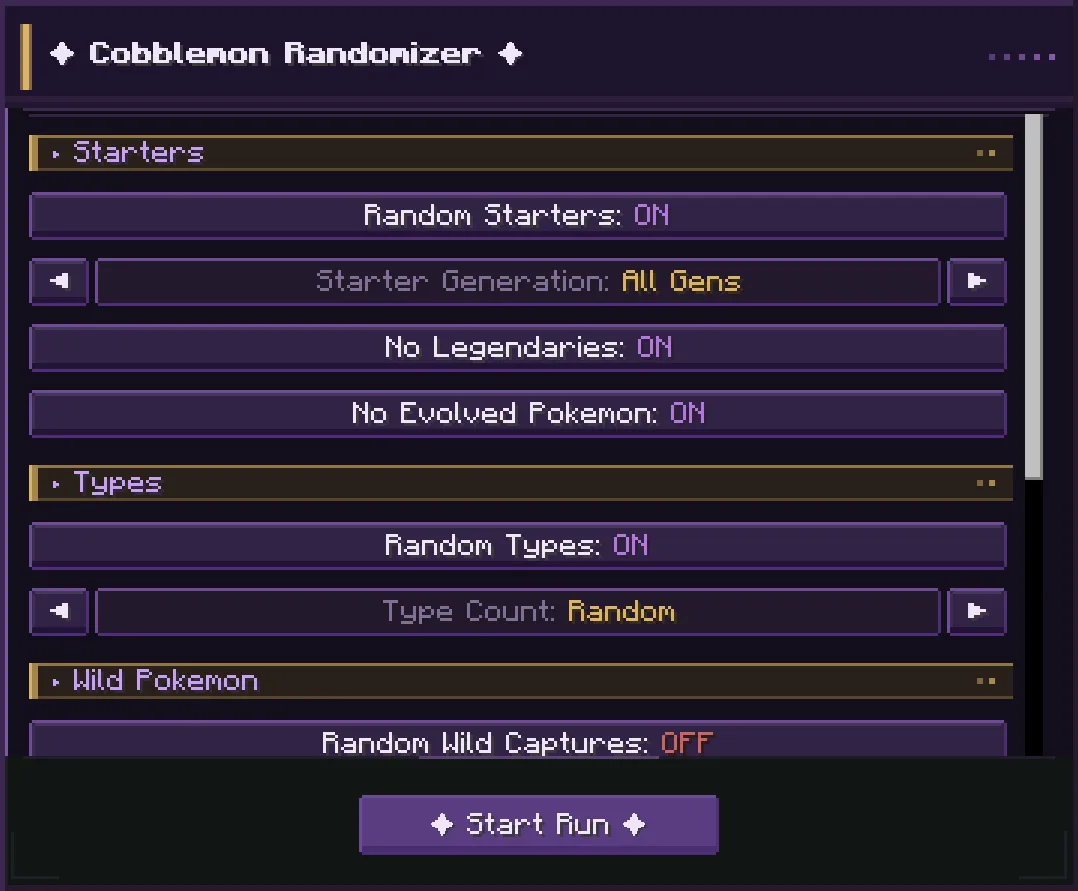 Cobblemon Randomizer, Моды, Minecraft