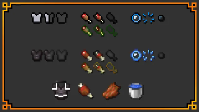 Recolored Survival Bars (RSB) [Netherite] — скриншот 1 (Текстуры, Minecraft)