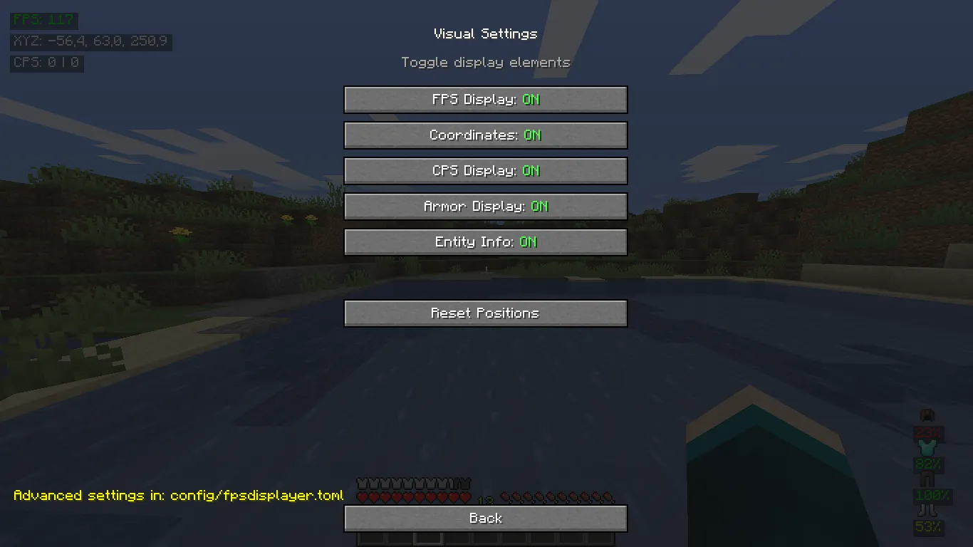  JP FPS Displayer — скриншот 2 (Моды, Minecraft)
