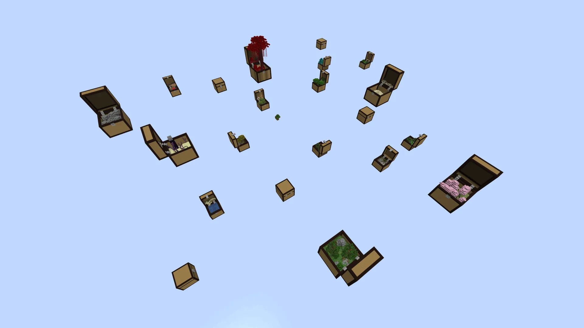 Skyblock Chest Challenge, Карты, Minecraft