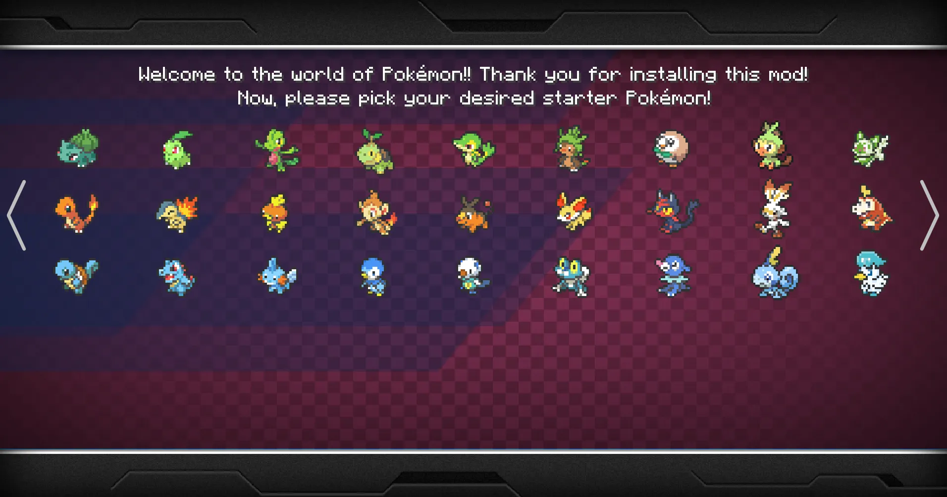 Perfect IV Shiny Starters with more starters! (Pixelmon), Дата-паки, Minecraft