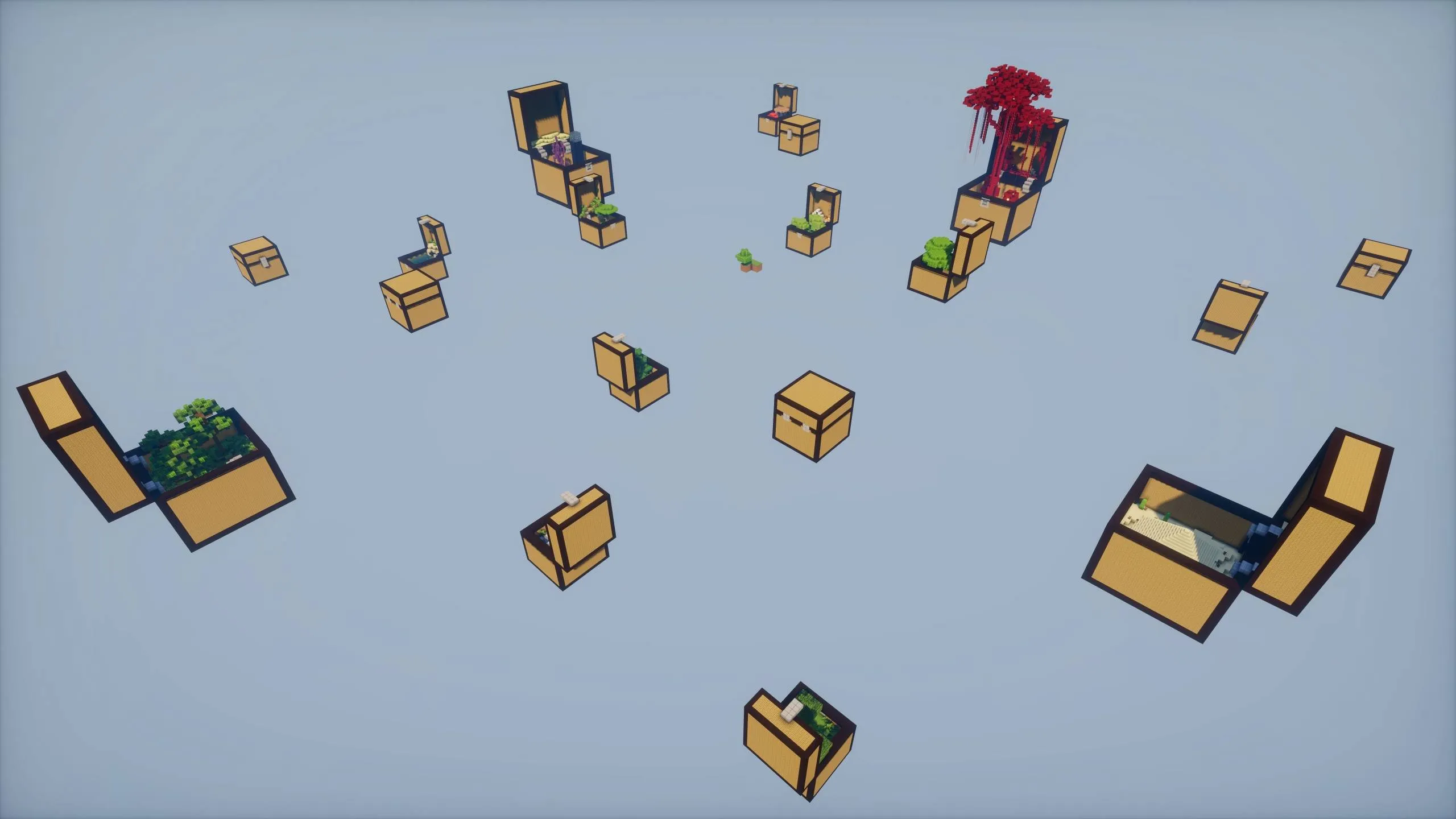 Skyblock Chest Challenge, Карты, Minecraft