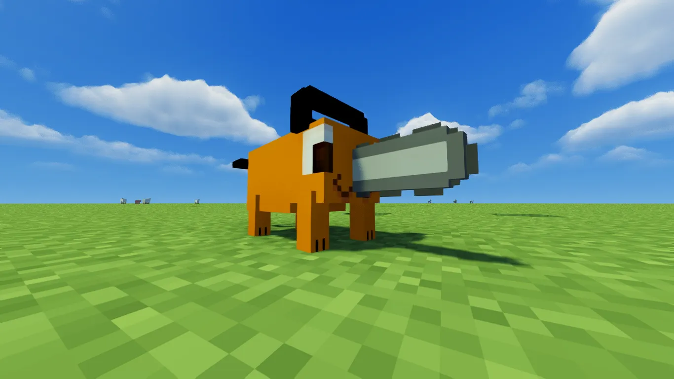 Dankcheesefr's "Pochita as Wolf" edited by SantiCimino — скриншот 1 (Текстуры, Minecraft)