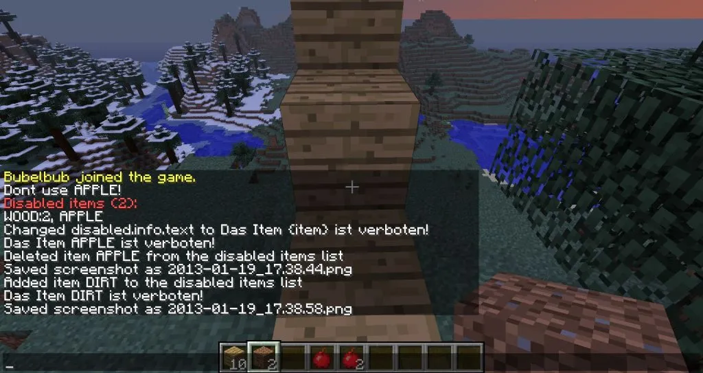 DisableIt, Плагины, Minecraft