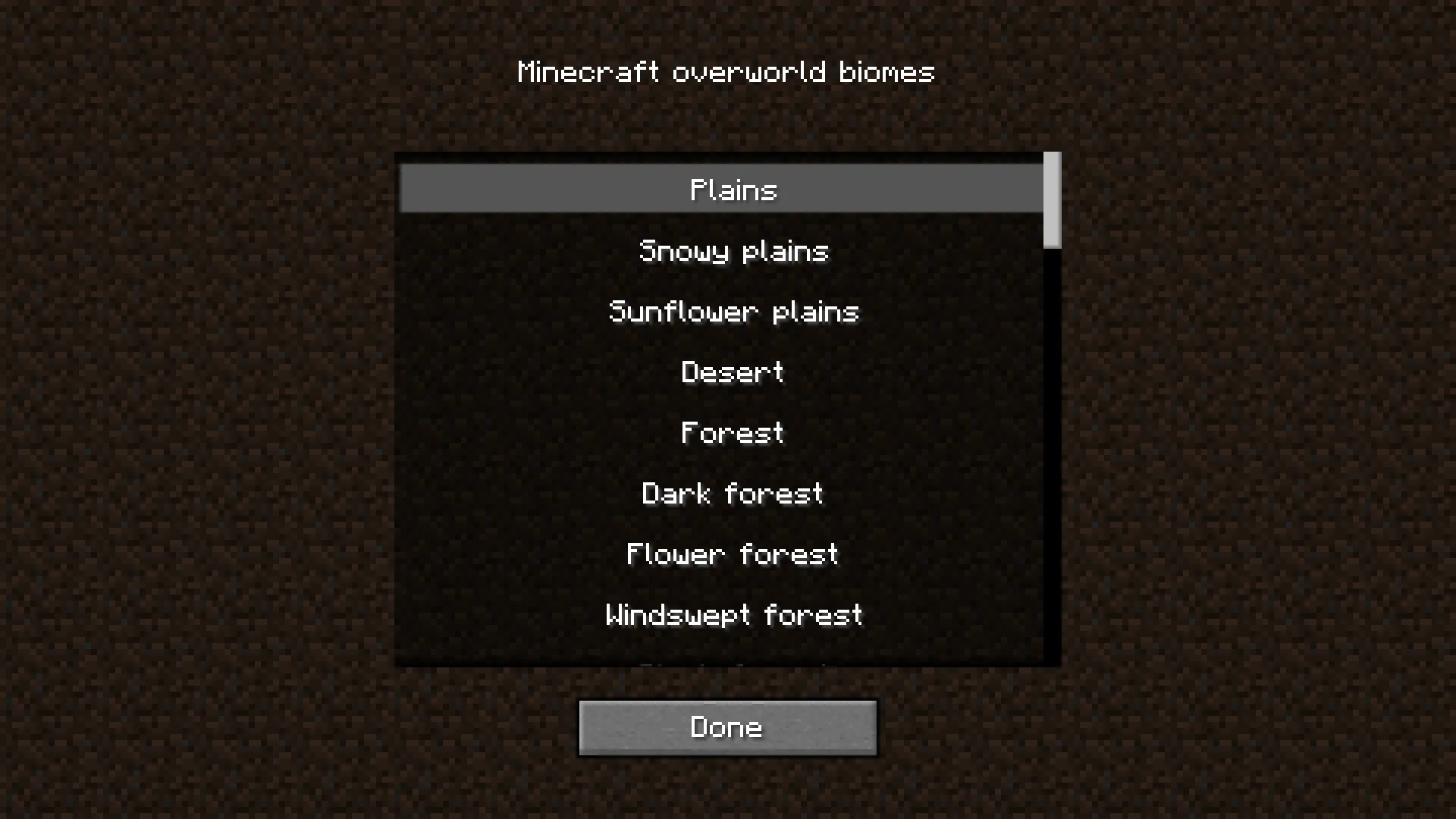 Biome selector, Моды, Minecraft