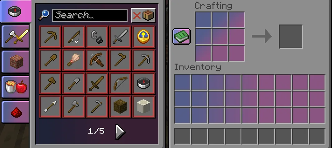 Gensty'sGradientGuiPack, Текстуры, Minecraft