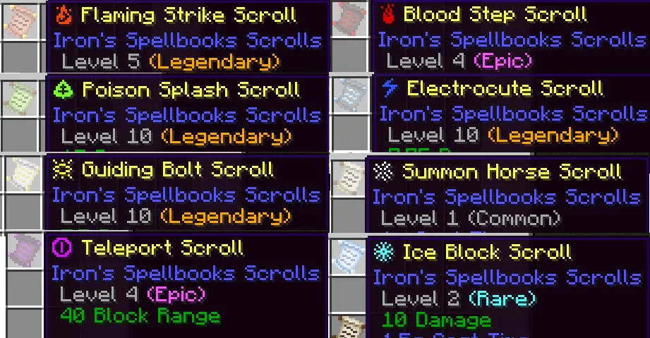 Renovated Textures for Iron's Spells, Текстуры, Minecraft