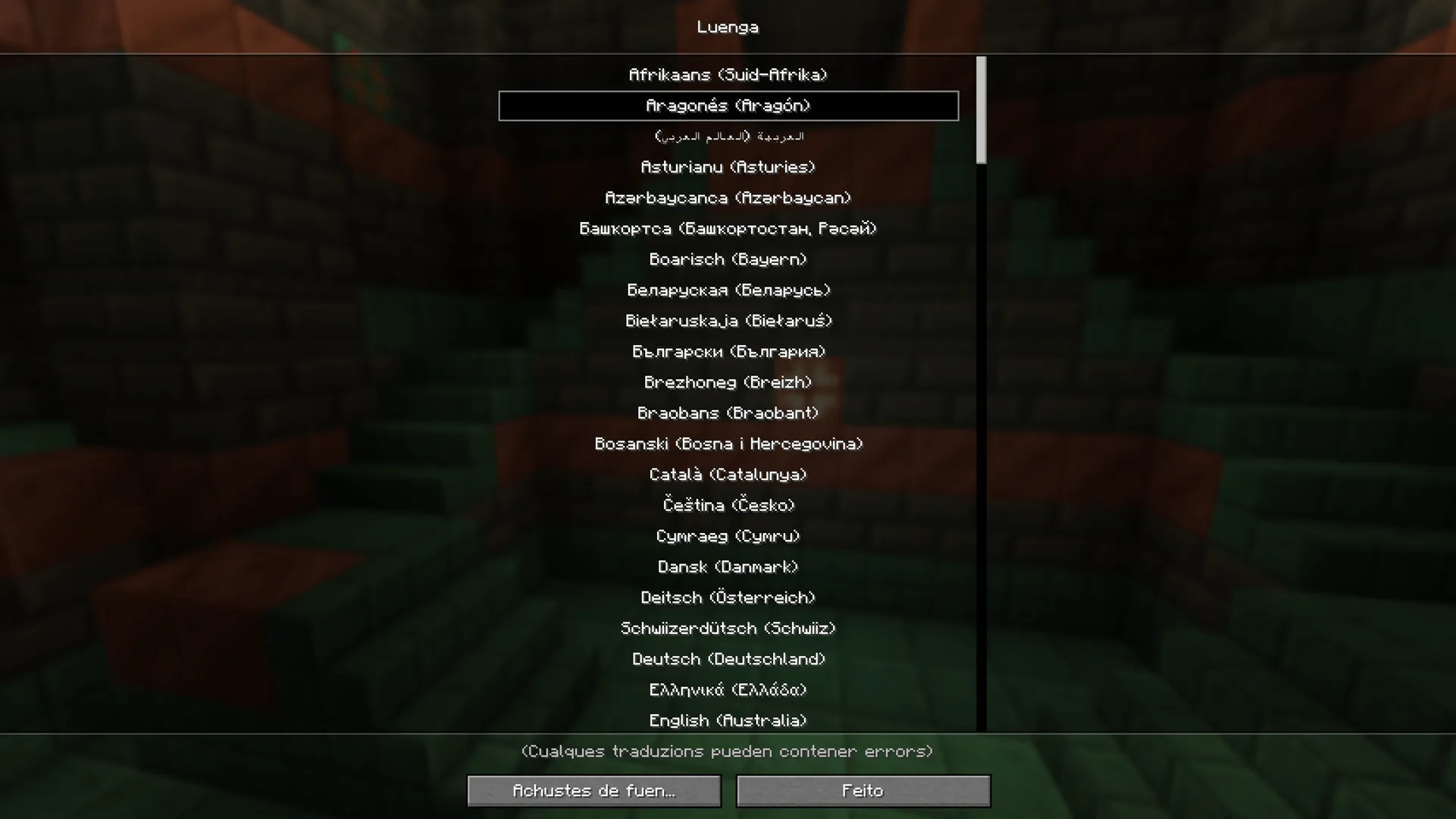 Aragonese Language — скриншот 1 (Текстуры, Minecraft)