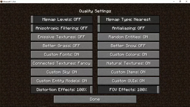 Nostalgia Plus+, Текстуры, Minecraft