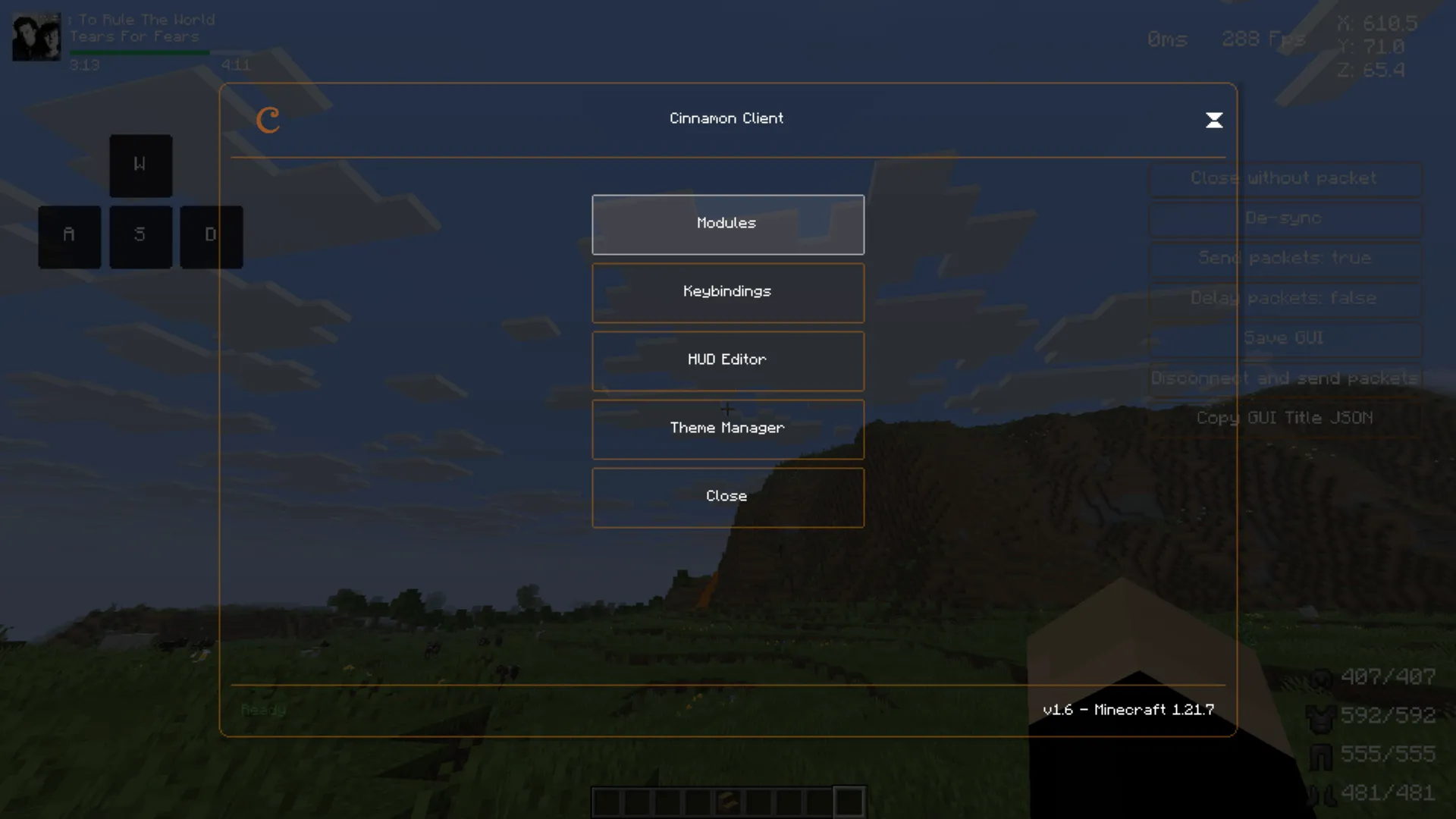 Cinnamon Client — скриншот 1 (Моды, Minecraft)