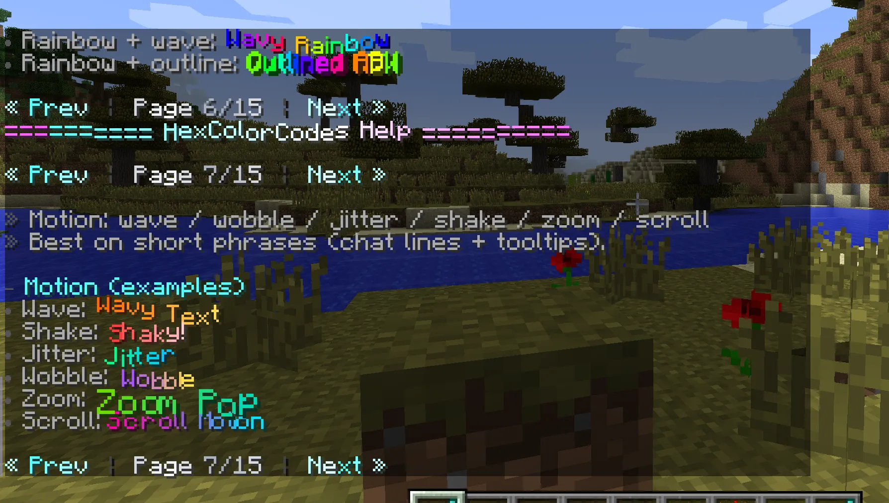 HexColorText, Моды, Minecraft
