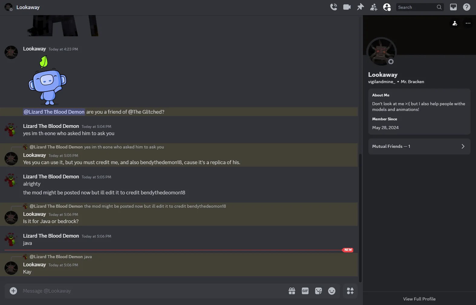 The Ink Demon (Dweller) (discontinued for now), Моды, Minecraft
