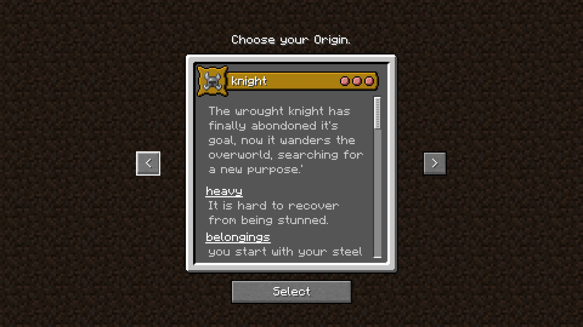 knight origin — скриншот 1 (Моды, Minecraft)