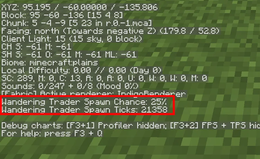 Wandering Trader F3 — скриншот 1 (Моды, Minecraft)
