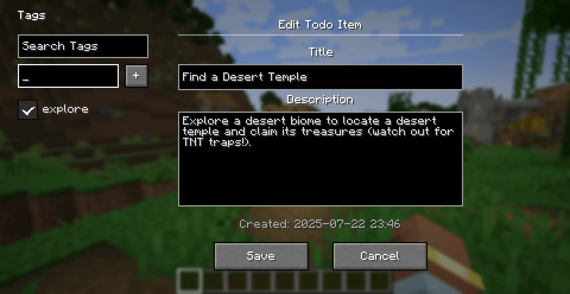 Todo List, Моды, Minecraft