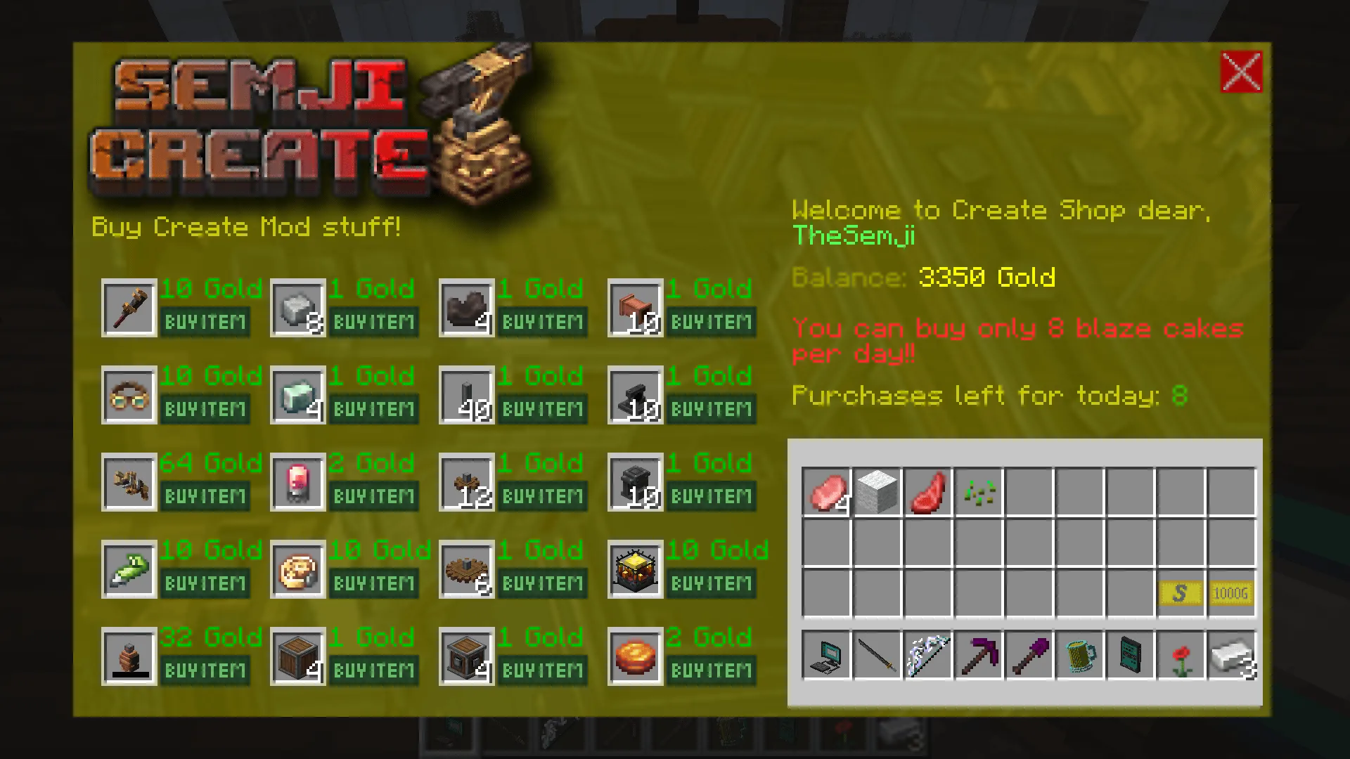 Semji Net, Моды, Minecraft