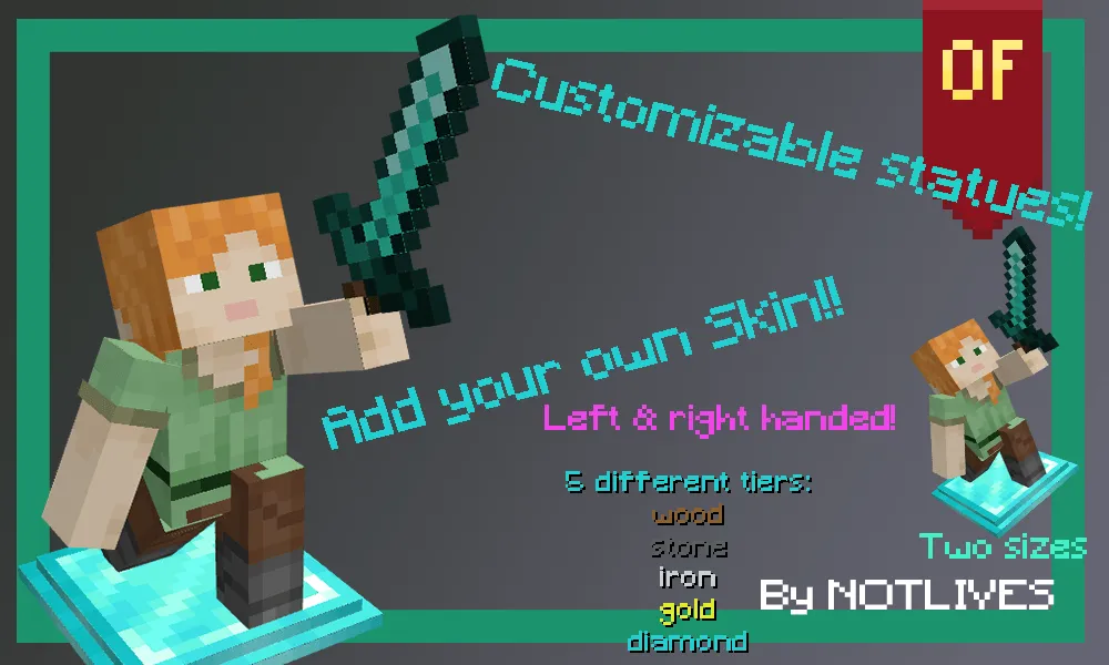 NOTLIVES's Customizable Player Statues Sword — скриншот 3 (Текстуры, Minecraft)