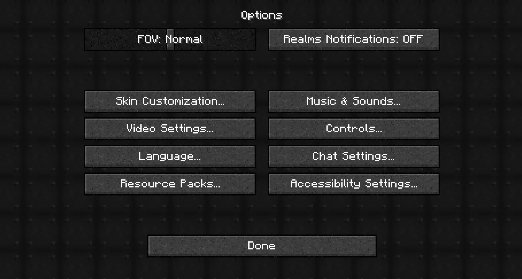 Darker Menus, Текстуры, Minecraft