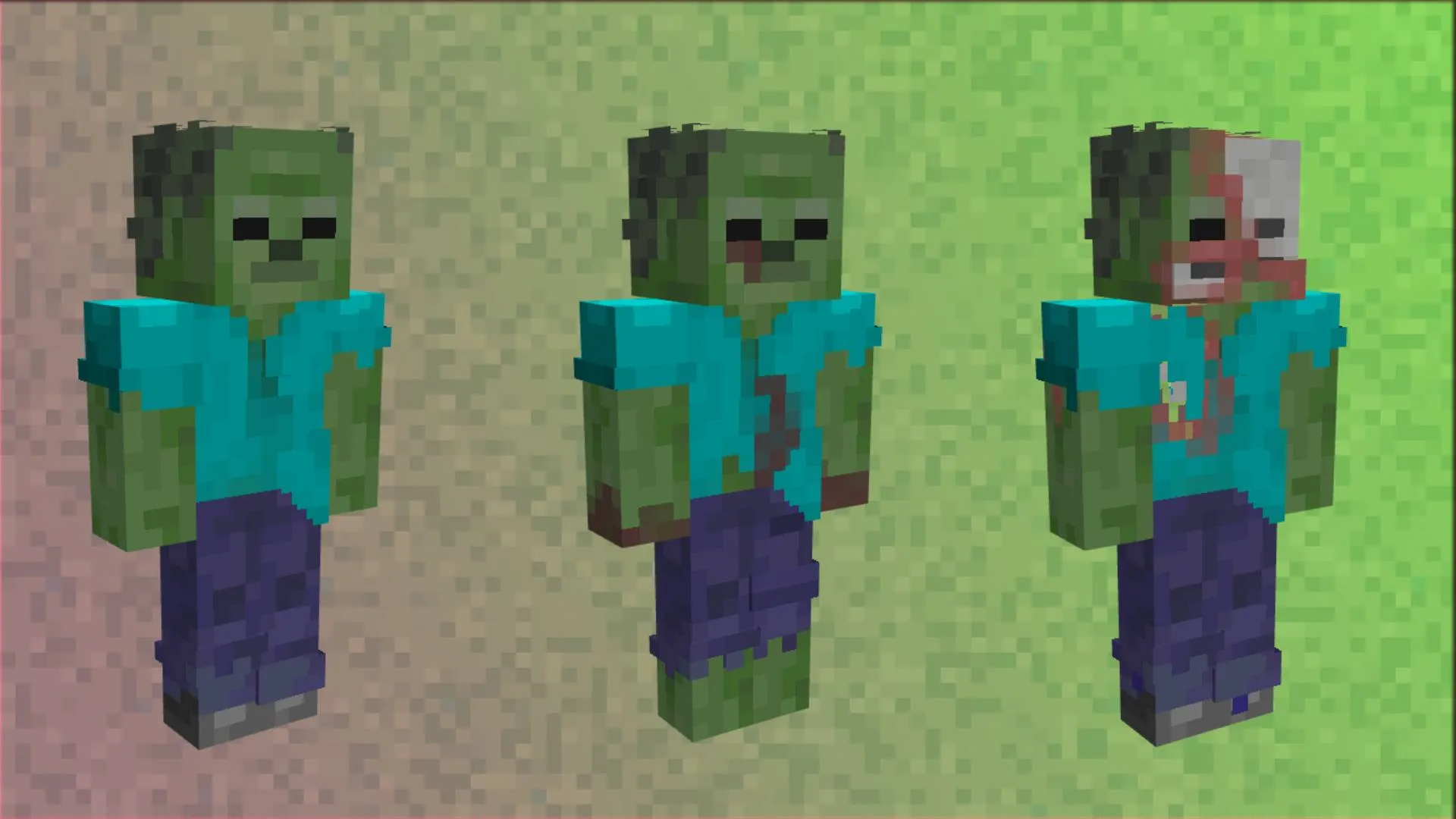 Azu's Enhanced Zombie Variants x Fresh Animations, Текстуры, Minecraft
