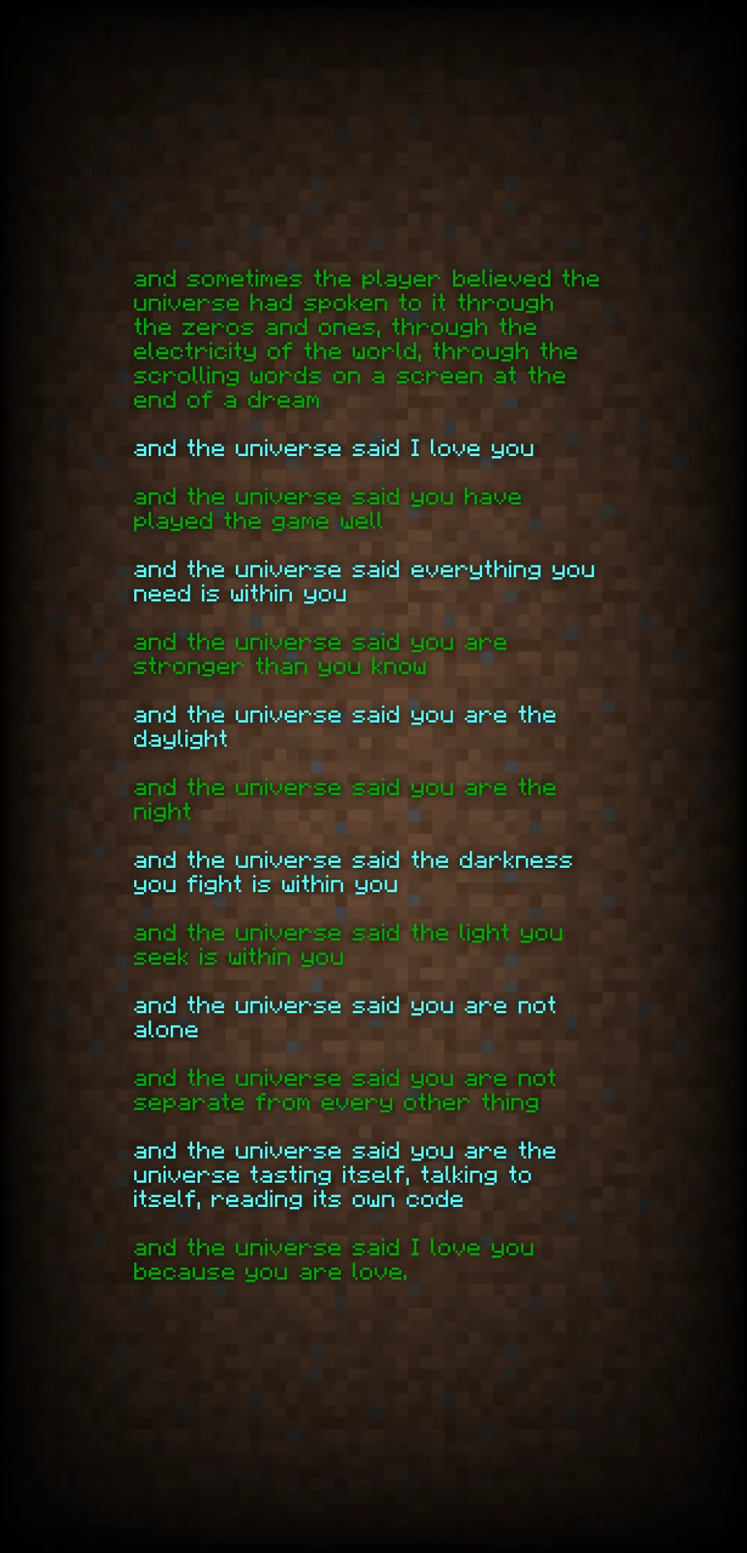 No More End Poem Replacments — скриншот 1 (Текстуры, Minecraft)