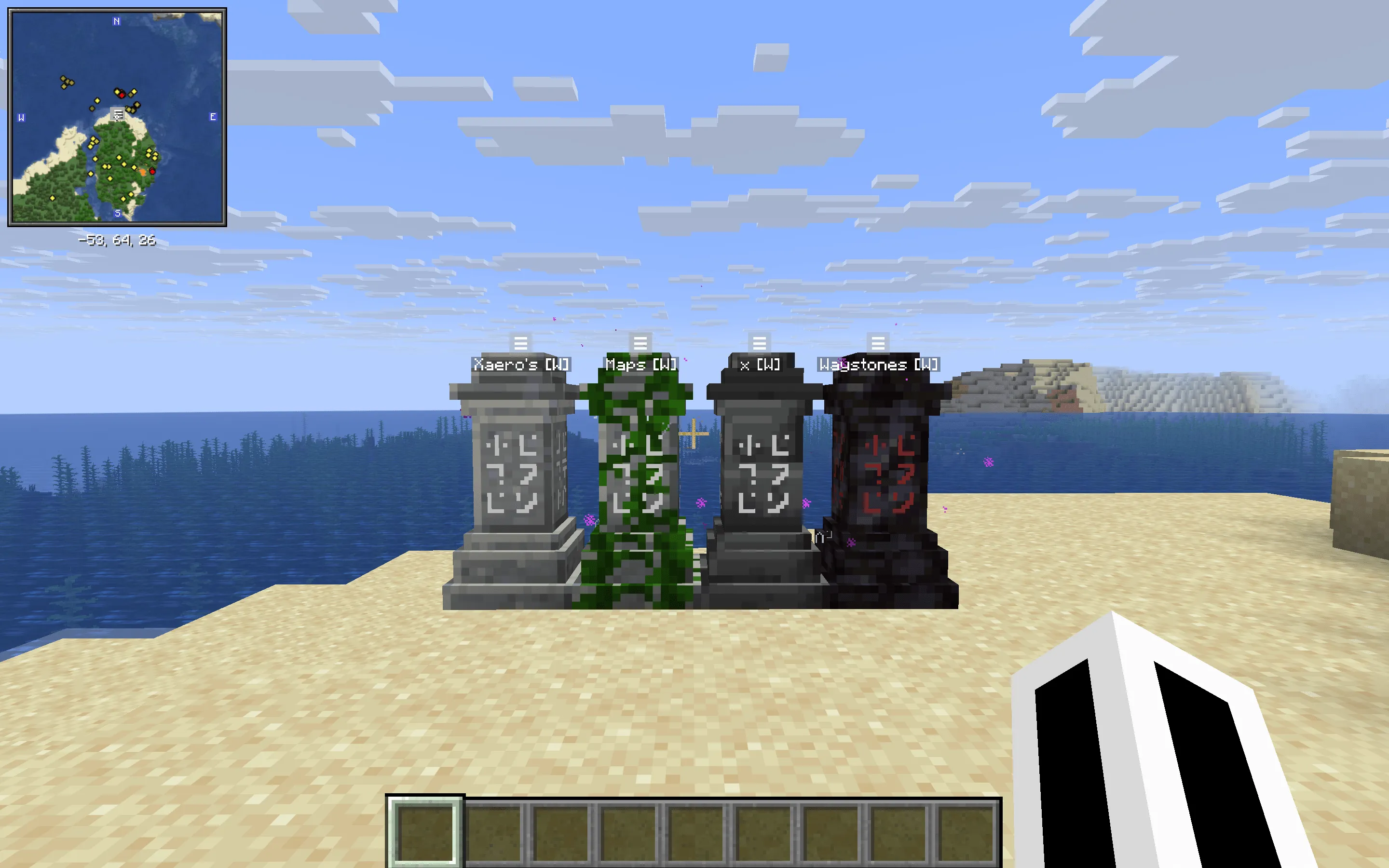 Xaero's Maps x Waystones, Моды, Minecraft