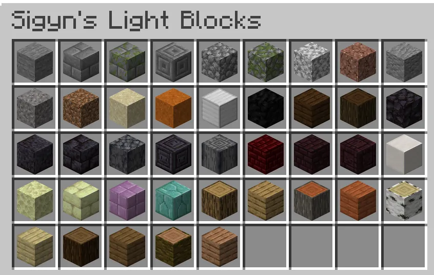 Sigyn's Light Blocks, Моды, Minecraft