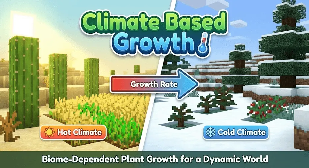 Climate Based Growth — скриншот 1 (Моды, Minecraft)