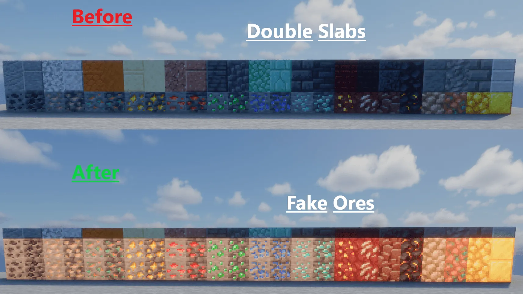 Glowing Fake Ores — скриншот 3 (Текстуры, Minecraft)