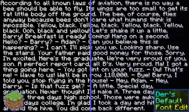 Der's Shaded Font (Default 16x), Текстуры, Minecraft