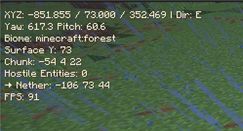 F3 Lite — скриншот 1 (Моды, Minecraft)