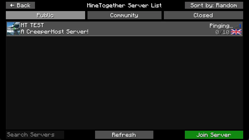 MineTogether Server Listing — скриншот 1 (Моды, Minecraft)