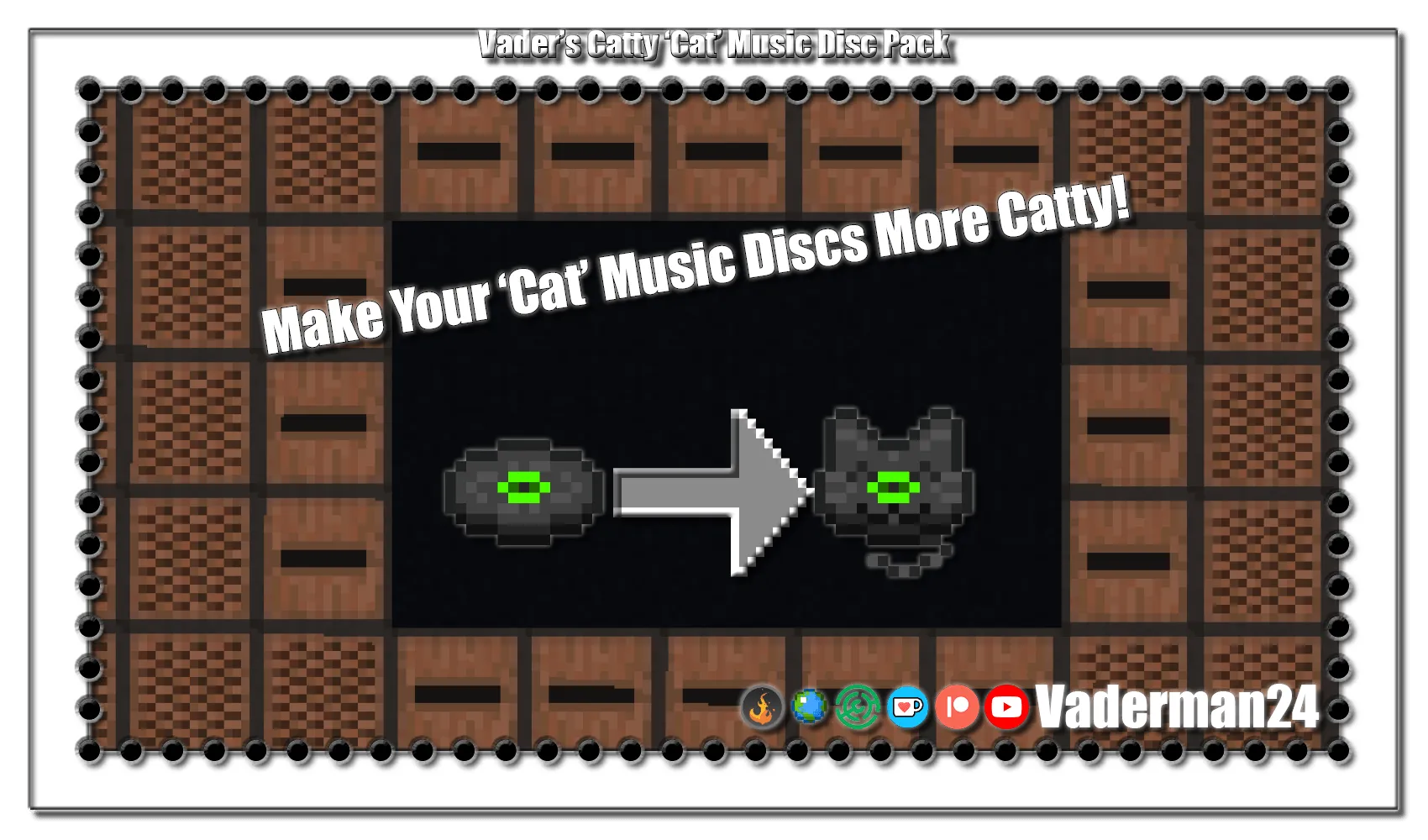 Vader's Catty 'Cat' Music Disc Pack — 'Cat' Music Disc Replacement — скриншот 2 (Текстуры, Minecraft)