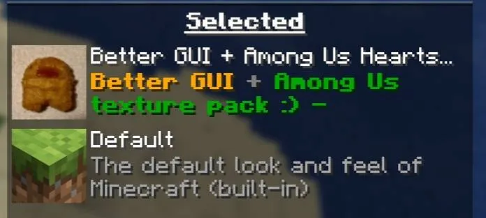 Better GUI + Among Us Hearts — скриншот 4 (Текстуры, Minecraft)