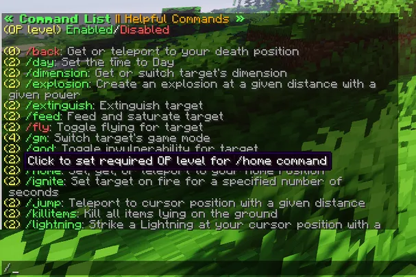 Helpful Commands — скриншот 3 (Моды, Minecraft)