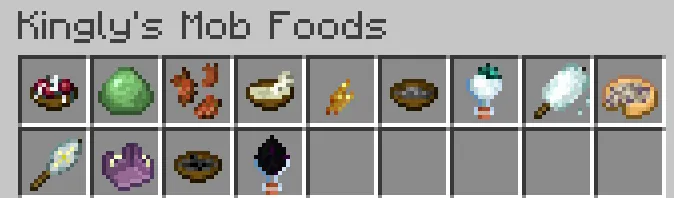 Kingly's Mob Foods — скриншот 5 (Моды, Minecraft)