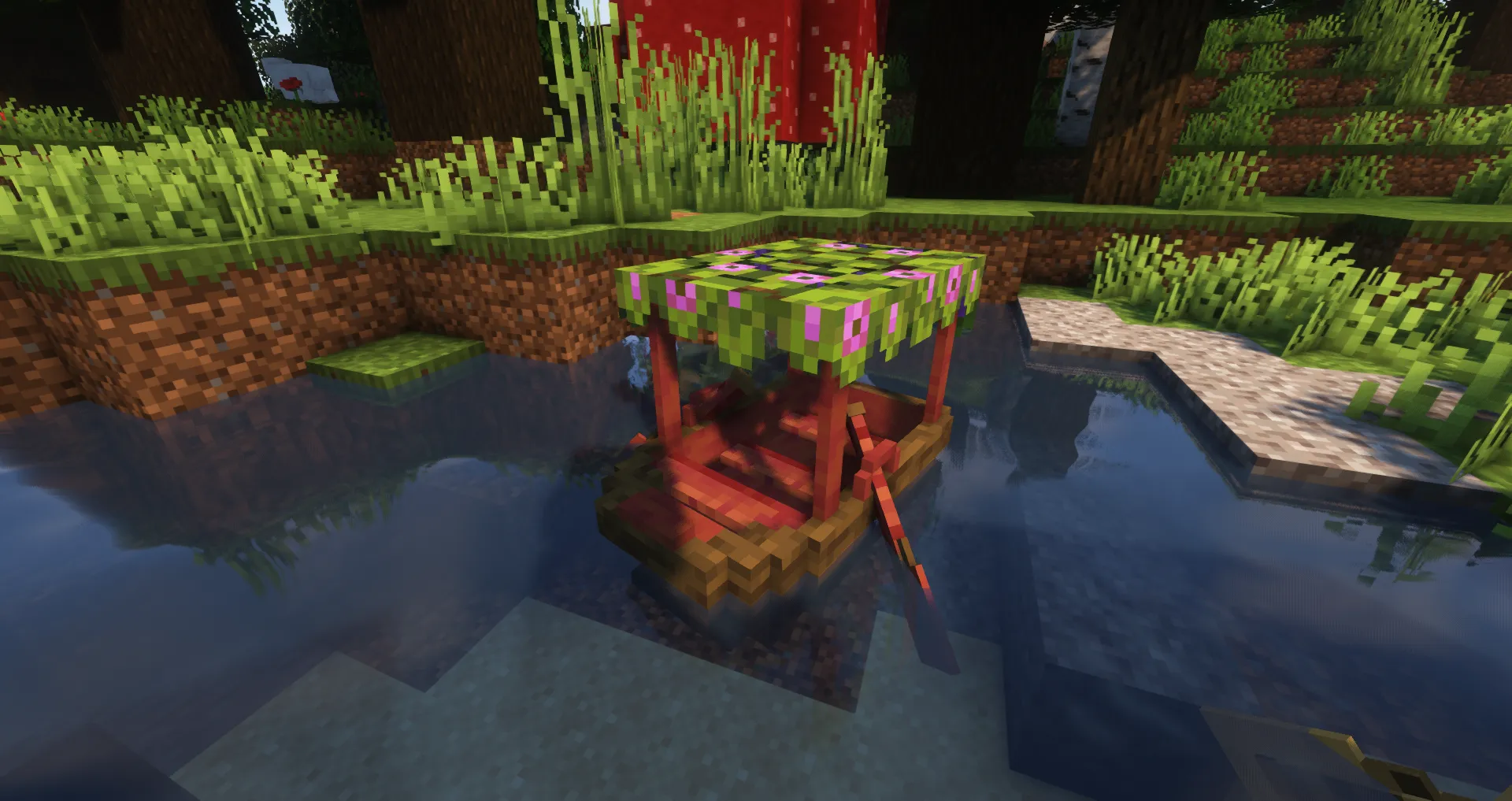 Cute Azalea Boats — скриншот 3 (Текстуры, Minecraft)