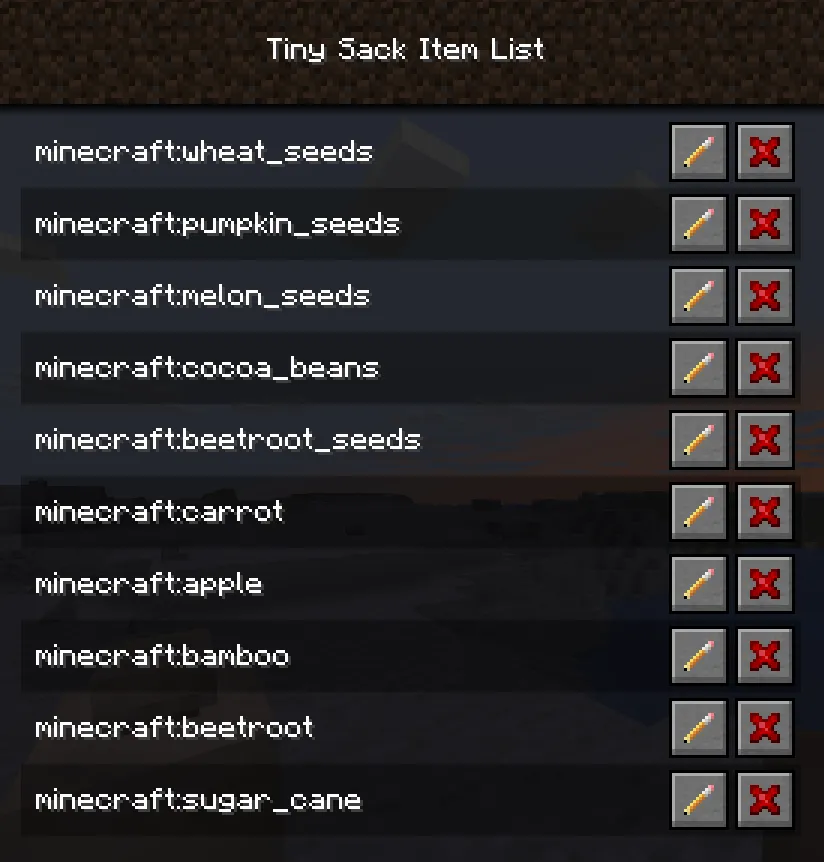 Configurable Sacks, Моды, Minecraft